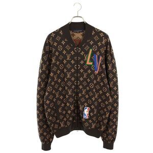 Louis Vuitton 21AW Rm212m ZLL Hln11w Nbamonogram Graphic Zip Knit Blouson Men XL